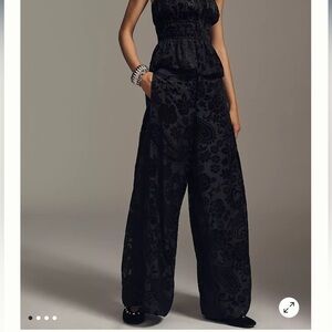 Anthropologie By Anthropologie Velvet Novelty Burnout Pants